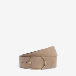 Cinturón beige hebilla dorada - Imagen 1