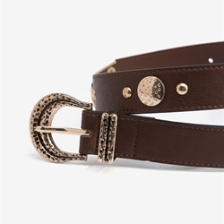 Cinturón marrón tachas - Imagen 2