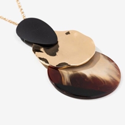 Collar dorado abalorios - Imagen 2