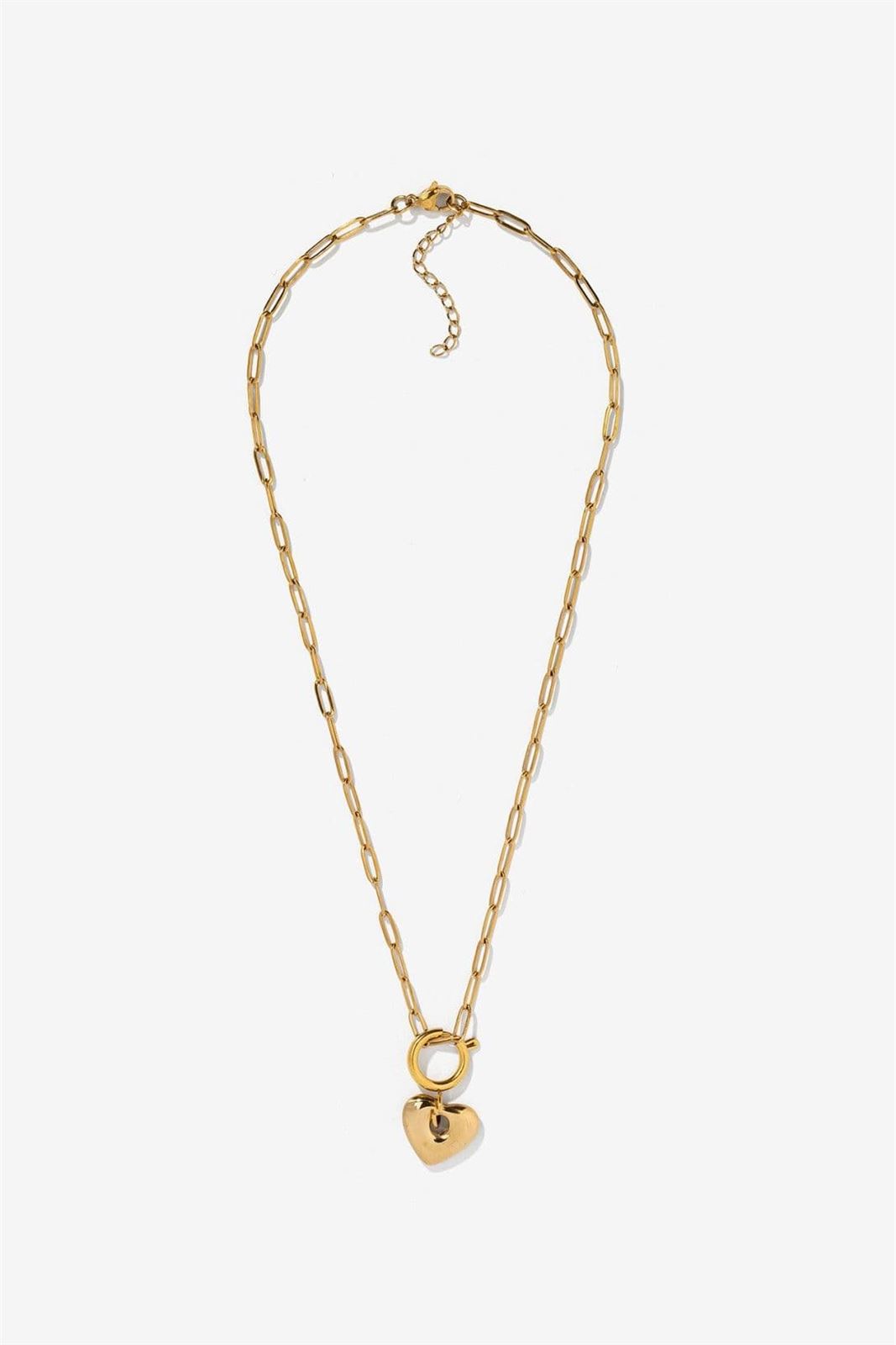 Collar dorado con corazón - Imagen 1