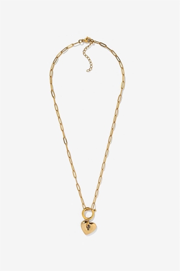 Collar dorado con corazón - Imagen 1