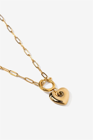 Collar dorado con corazón - Imagen 2