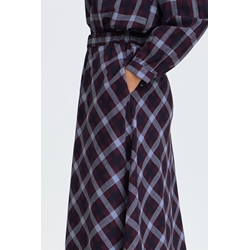 Falda midi de cuadros B.young, Flanny - burdeos y azul - Imagen 2