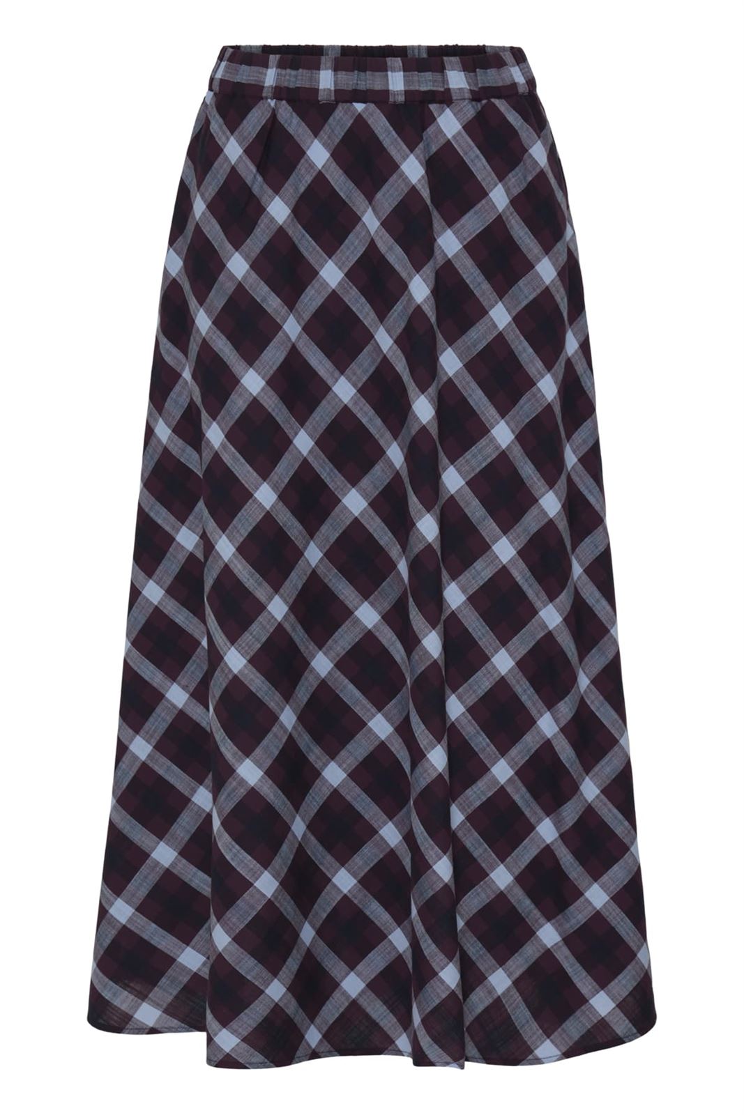 Falda midi de cuadros B.young, Flanny - burdeos y azul - Imagen 7