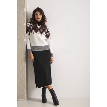 Falda midi de punto Frigiliana Lylu - negro - Imagen 1