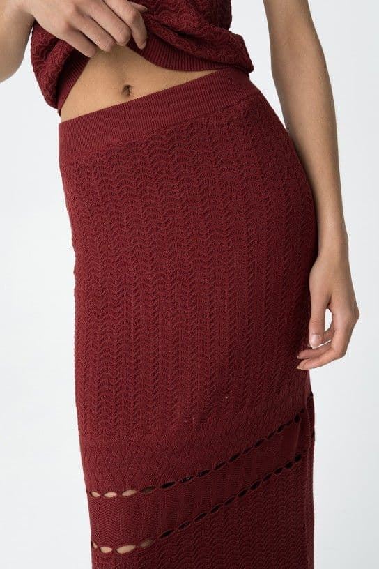Falda midi de punto perforada, Saab - Imagen 2