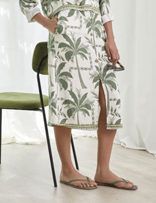 Falda midi estampada, Gem - Imagen 1