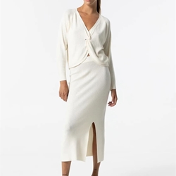 Falda Midi Punto, Magnolia - Imagen 1