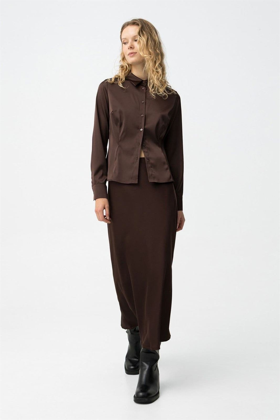 Falda Midi Satinada, Kansas - Imagen 3