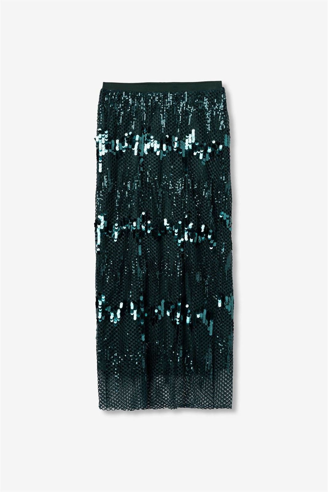 Falda midi verde brillante, Brilho - Imagen 6