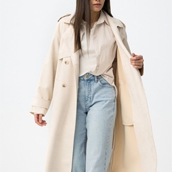 Gabardina antelina beige relajado, Suez - Imagen 2