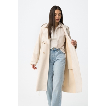 Gabardina antelina beige relajado, Suez - Imagen 2