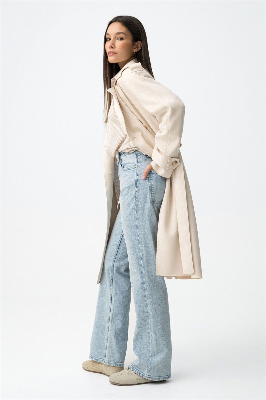 Gabardina antelina beige relajado, Suez - Imagen 4