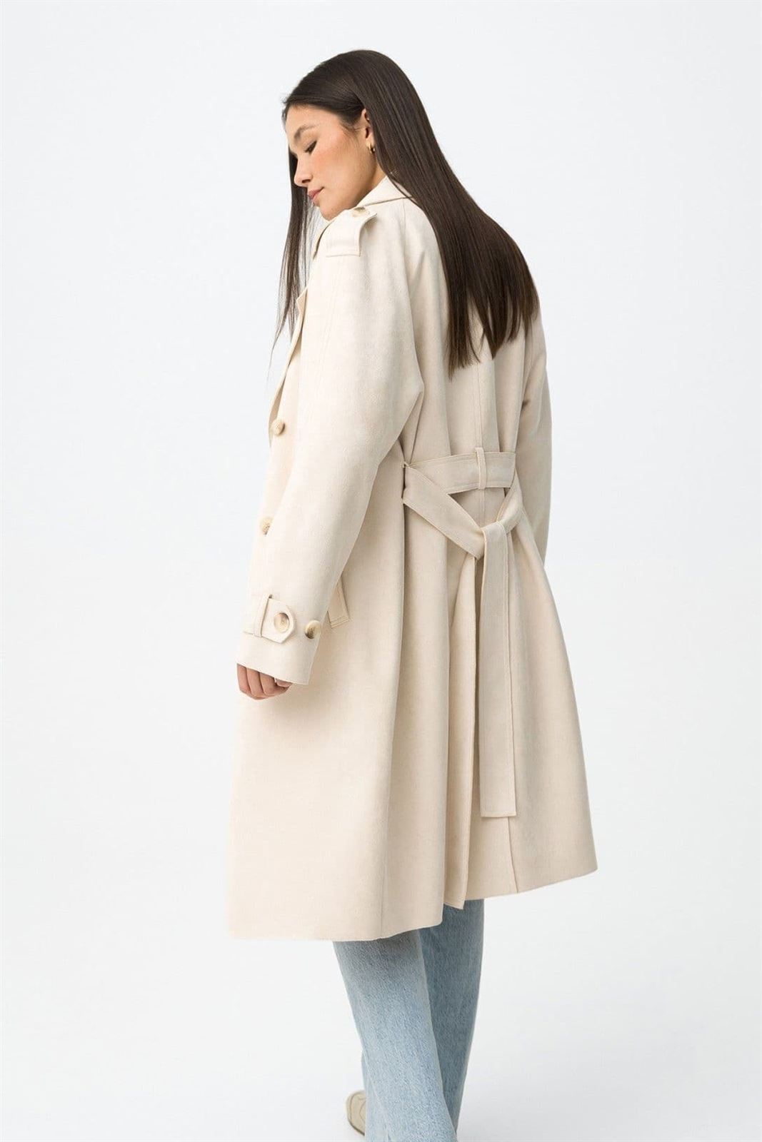 Gabardina antelina beige relajado, Suez - Imagen 5