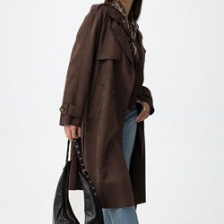 Gabardina antelina chocolate relajado, Suez - Imagen 2