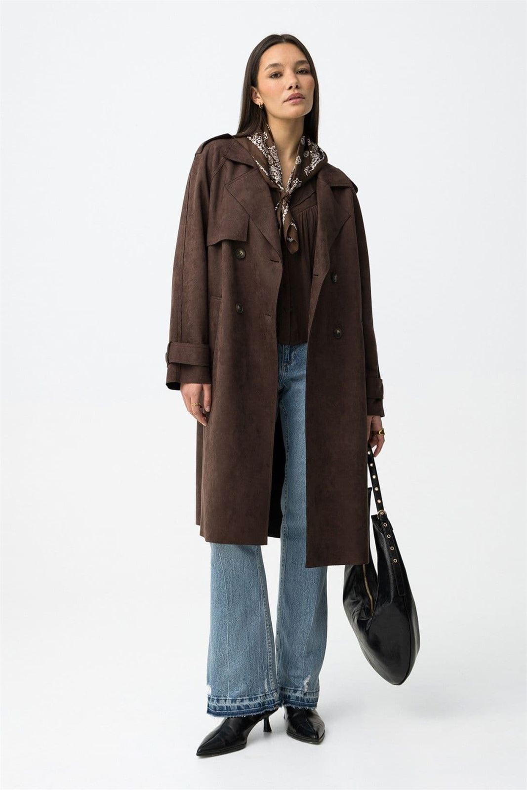 Gabardina antelina chocolate relajado, Suez - Imagen 6