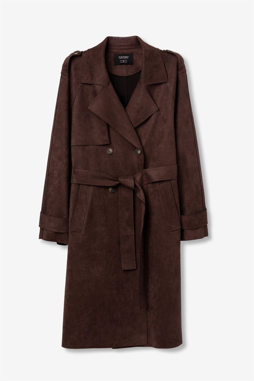 Gabardina antelina chocolate relajado, Suez - Imagen 7