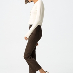 Jeans marrones cropped flare, Megan - Imagen 2