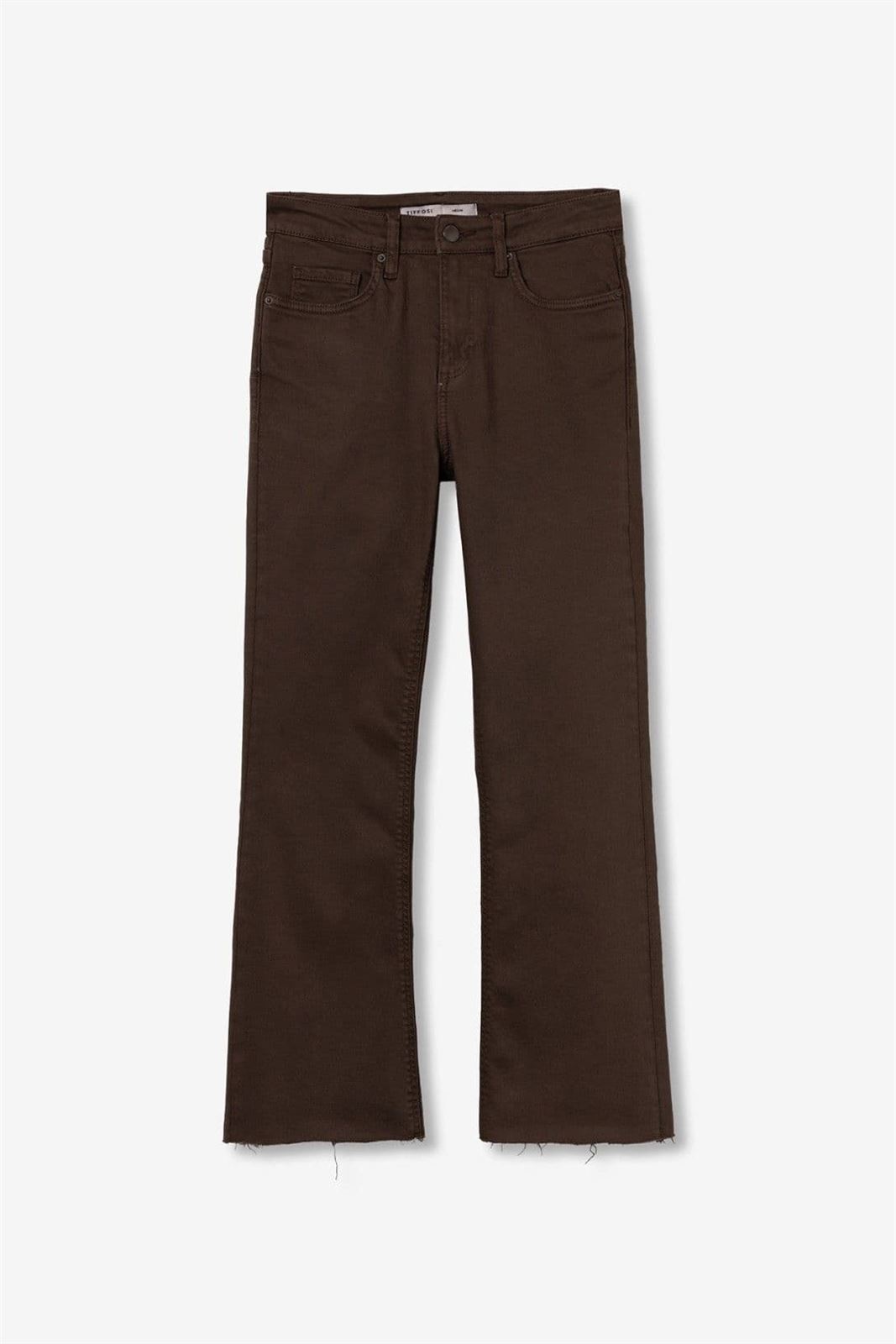 Jeans marrones cropped flare, Megan - Imagen 8