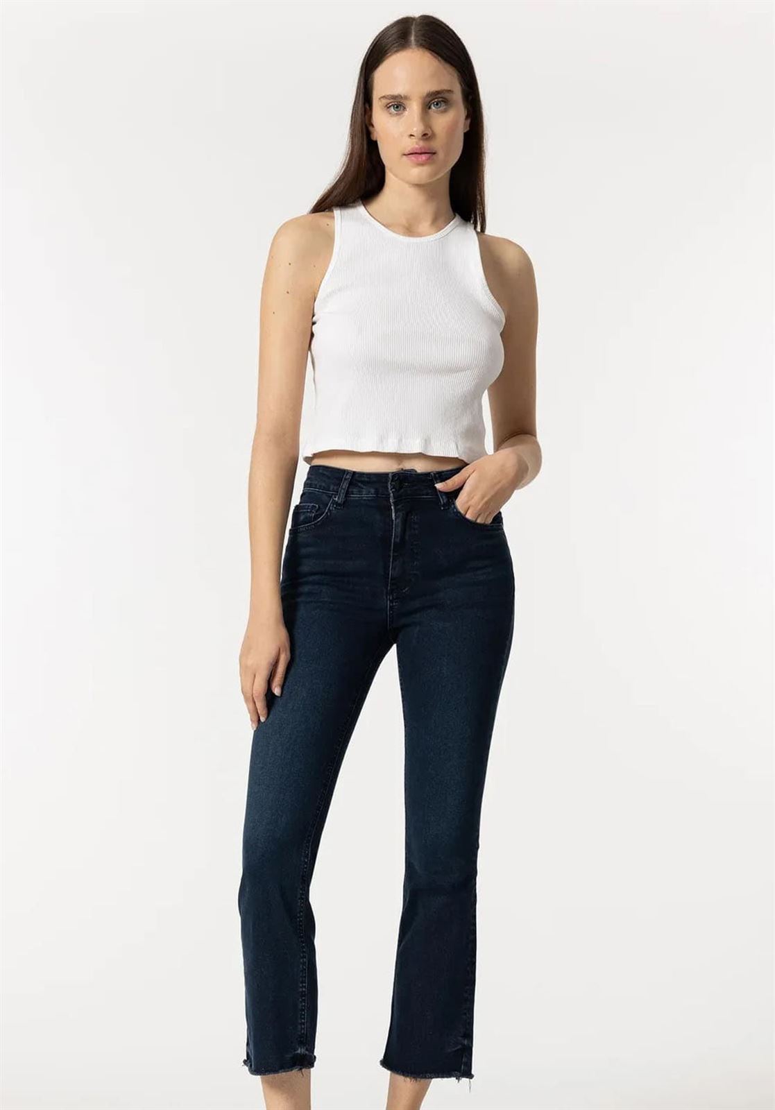 Jeans Megan_51 Cropped Flare Tiro Alto - Imagen 1