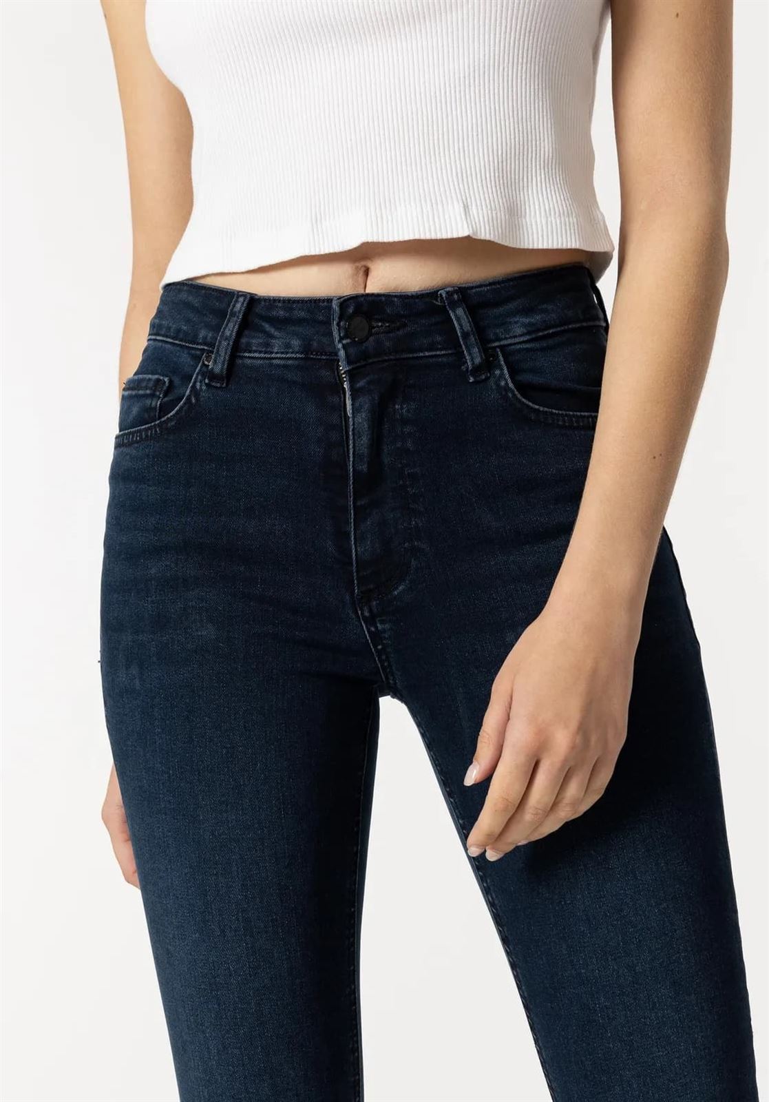 Jeans Megan_51 Cropped Flare Tiro Alto - Imagen 2