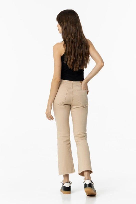 Jeans Megan_63 Cropped Flare beige - Imagen 4