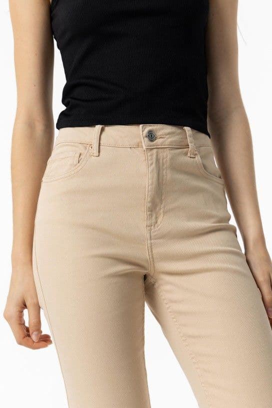 Jeans Megan_63 Cropped Flare beige - Imagen 5