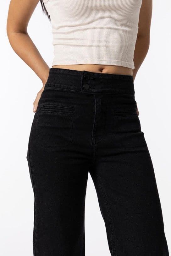 Jeans Olivia negro Comfort Straight Cintura Alta - Imagen 4
