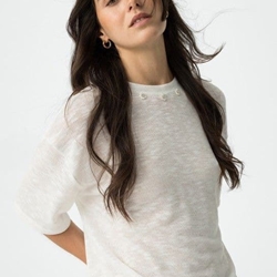 Jersey de Punto blanco con Aplicaciones, Midori - Imagen 2