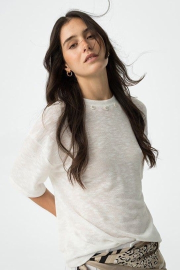 Jersey de Punto blanco con Aplicaciones, Midori - Imagen 2