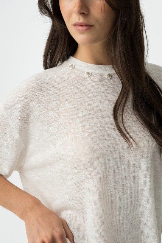 Jersey de Punto blanco con Aplicaciones, Midori - Imagen 4