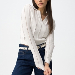 Jersey de punto blanco slim, Mariah - Imagen 1