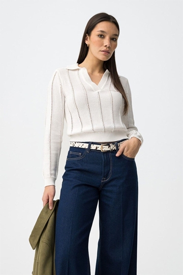 Jersey de punto blanco slim, Mariah - Imagen 2