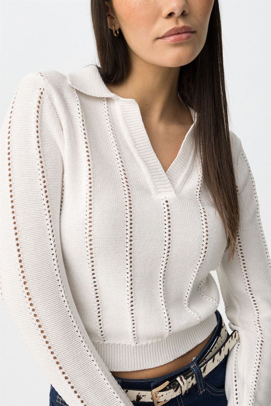 Jersey de punto blanco slim, Mariah - Imagen 5