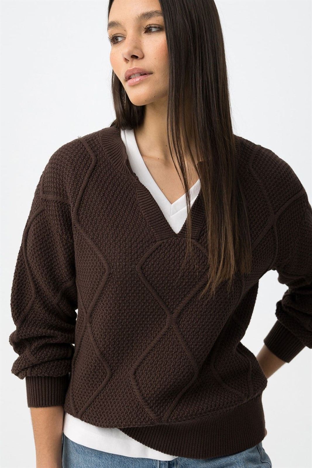 Jersey de punto marrón, Texas - Imagen 2