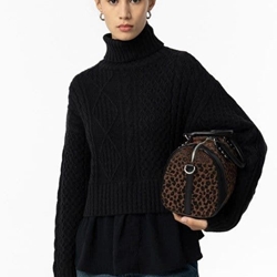 Jersey de punto negro blusa combinada, Astrid - Imagen 1