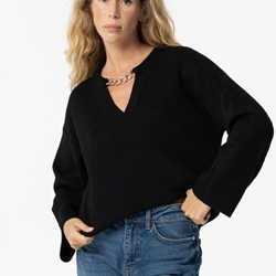 Jersey de punto negro cadena dorada, Tiamat - Imagen 1
