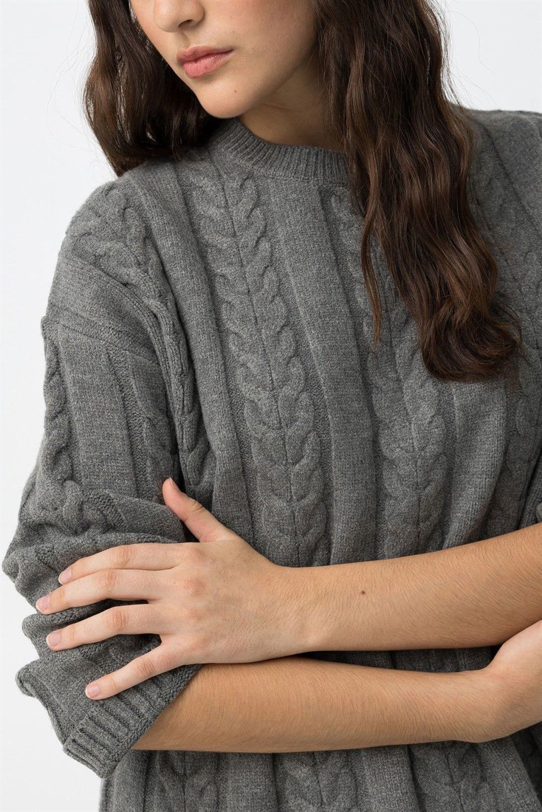 Jersey de punto trenzada gris, Bastiana - Imagen 5