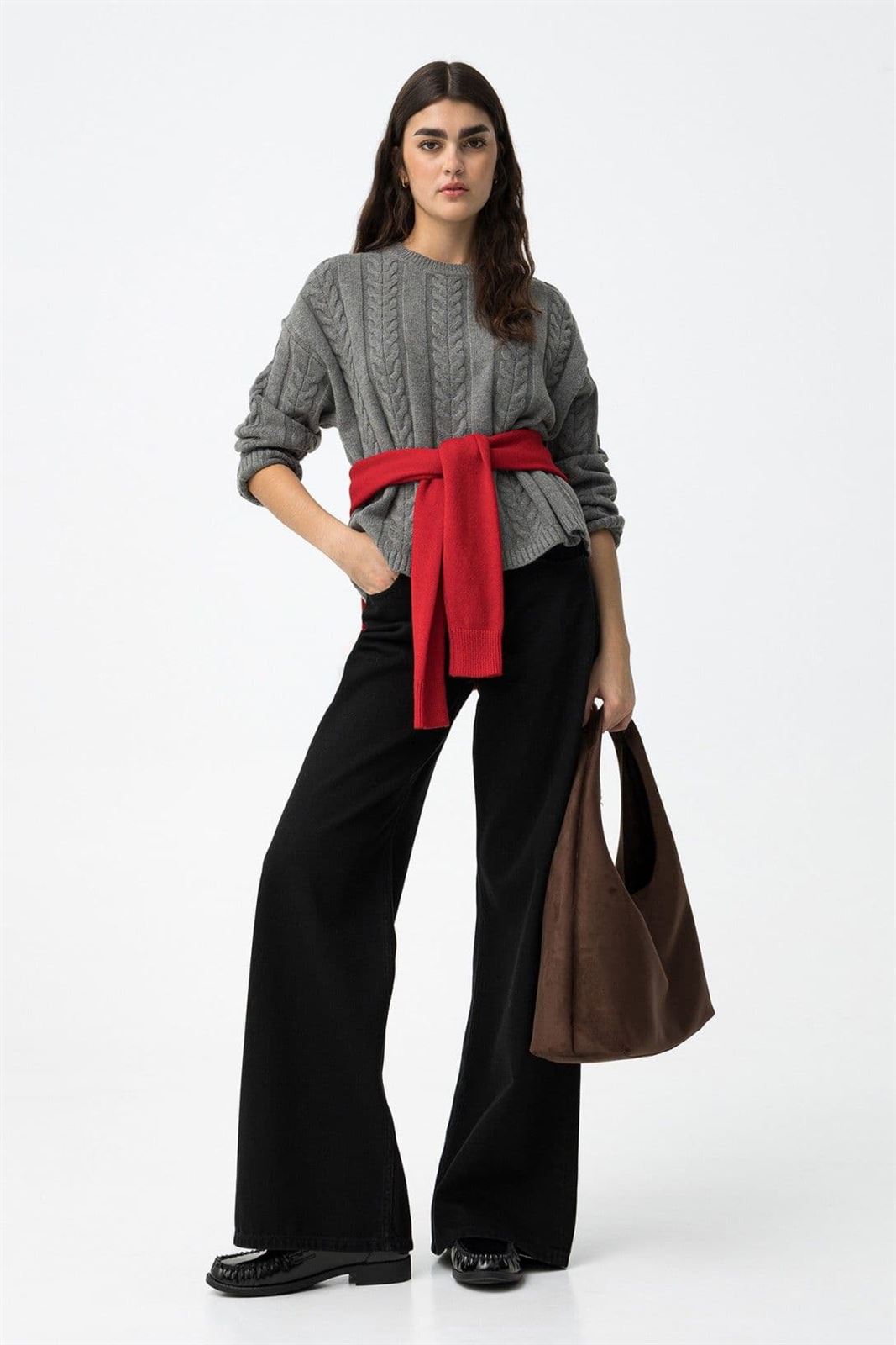 Jersey de punto trenzada gris, Bastiana - Imagen 6