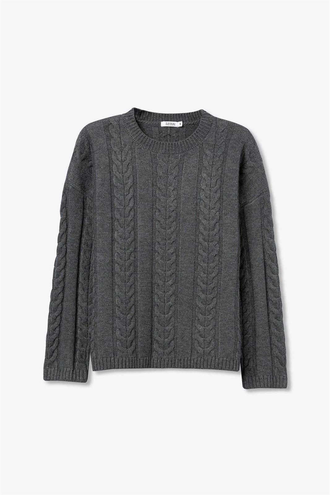 Jersey de punto trenzada gris, Bastiana - Imagen 7