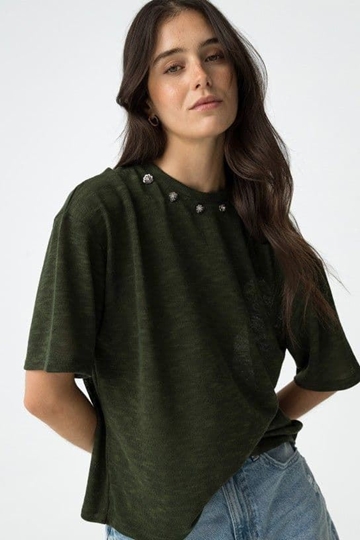 Jersey de Punto verde con Aplicaciones, Midori - Imagen 1