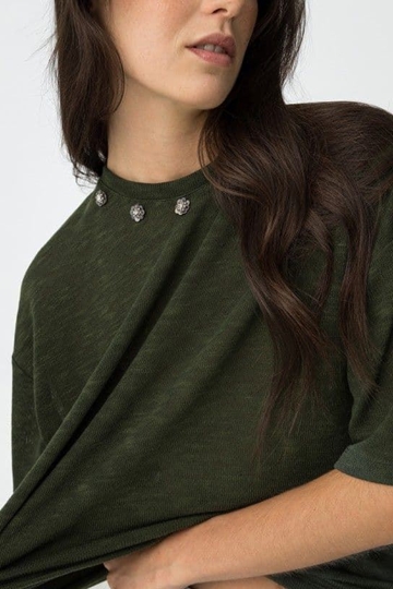 Jersey de Punto verde con Aplicaciones, Midori - Imagen 2