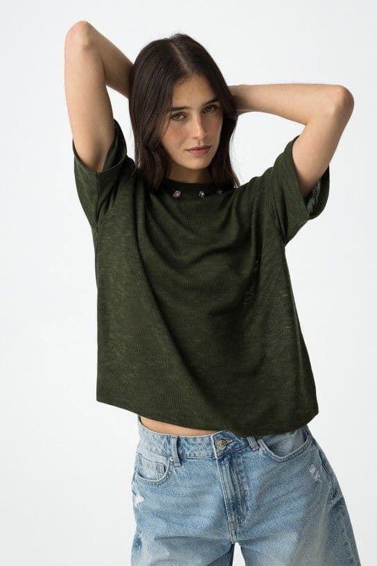 Jersey de Punto verde con Aplicaciones, Midori - Imagen 4