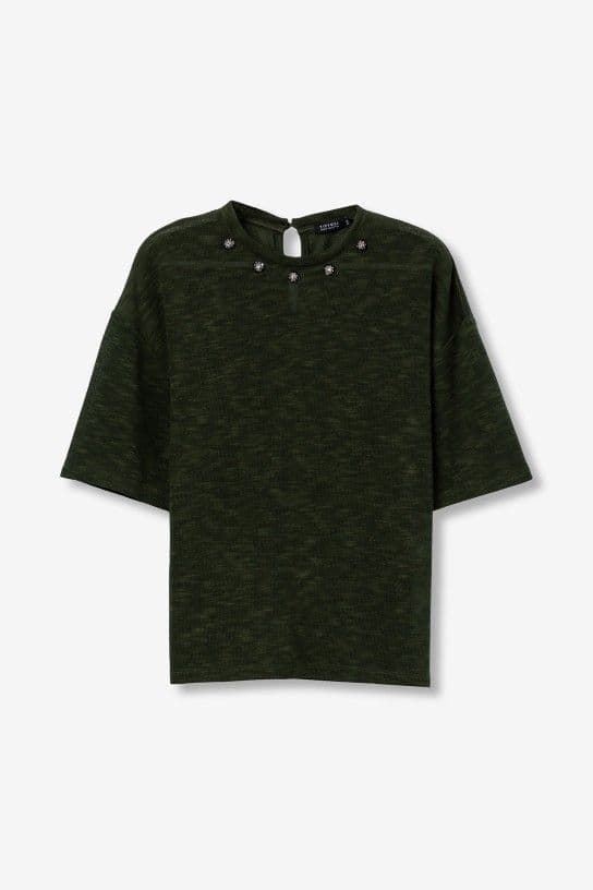 Jersey de Punto verde con Aplicaciones, Midori - Imagen 7