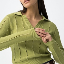 Jersey de punto verde slim, Mariah - Imagen 1