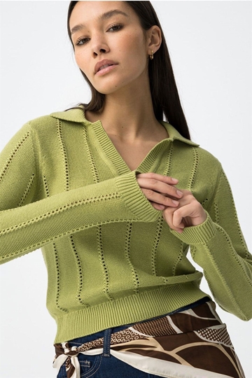 Jersey de punto verde slim, Mariah - Imagen 1