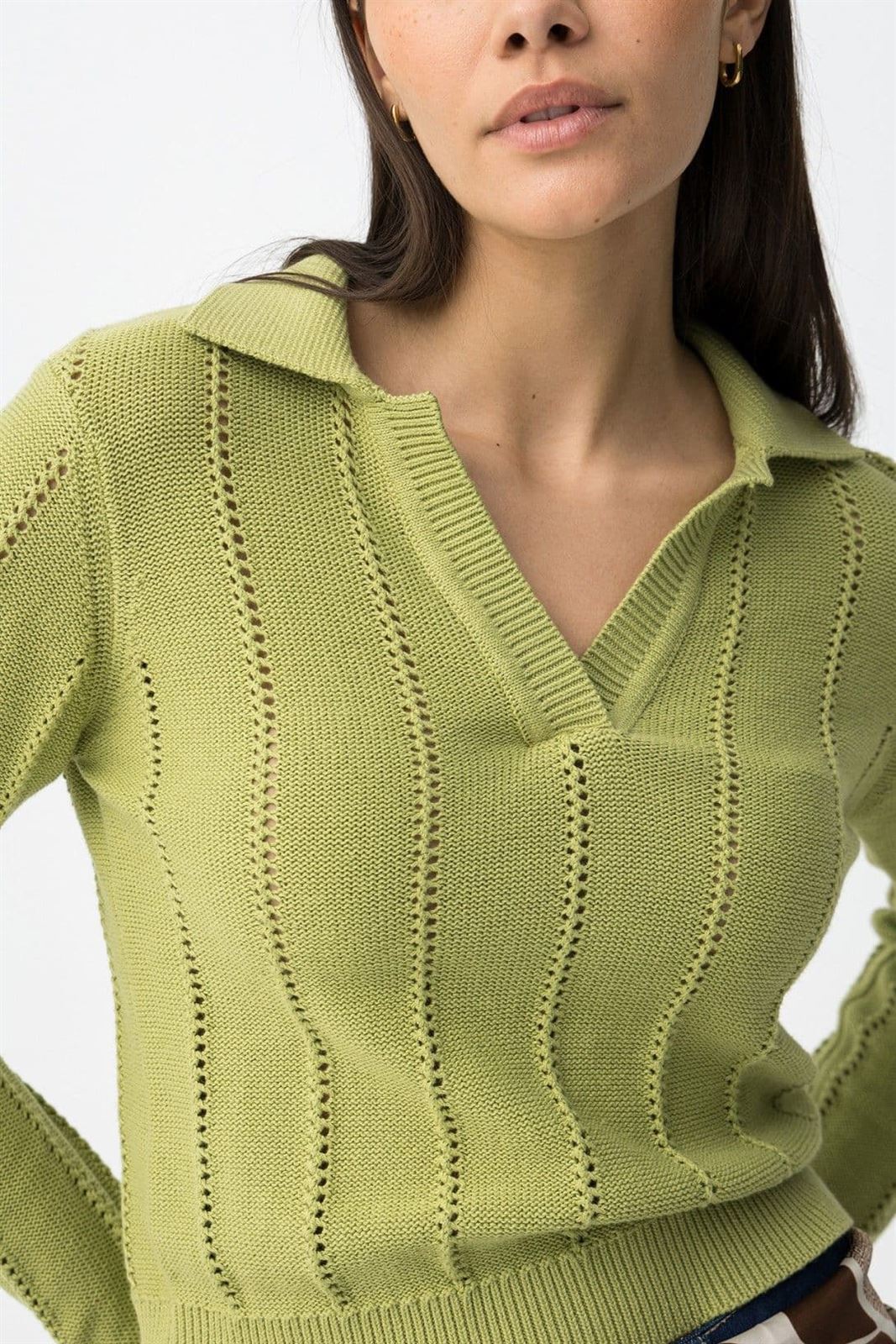 Jersey de punto verde slim, Mariah - Imagen 6