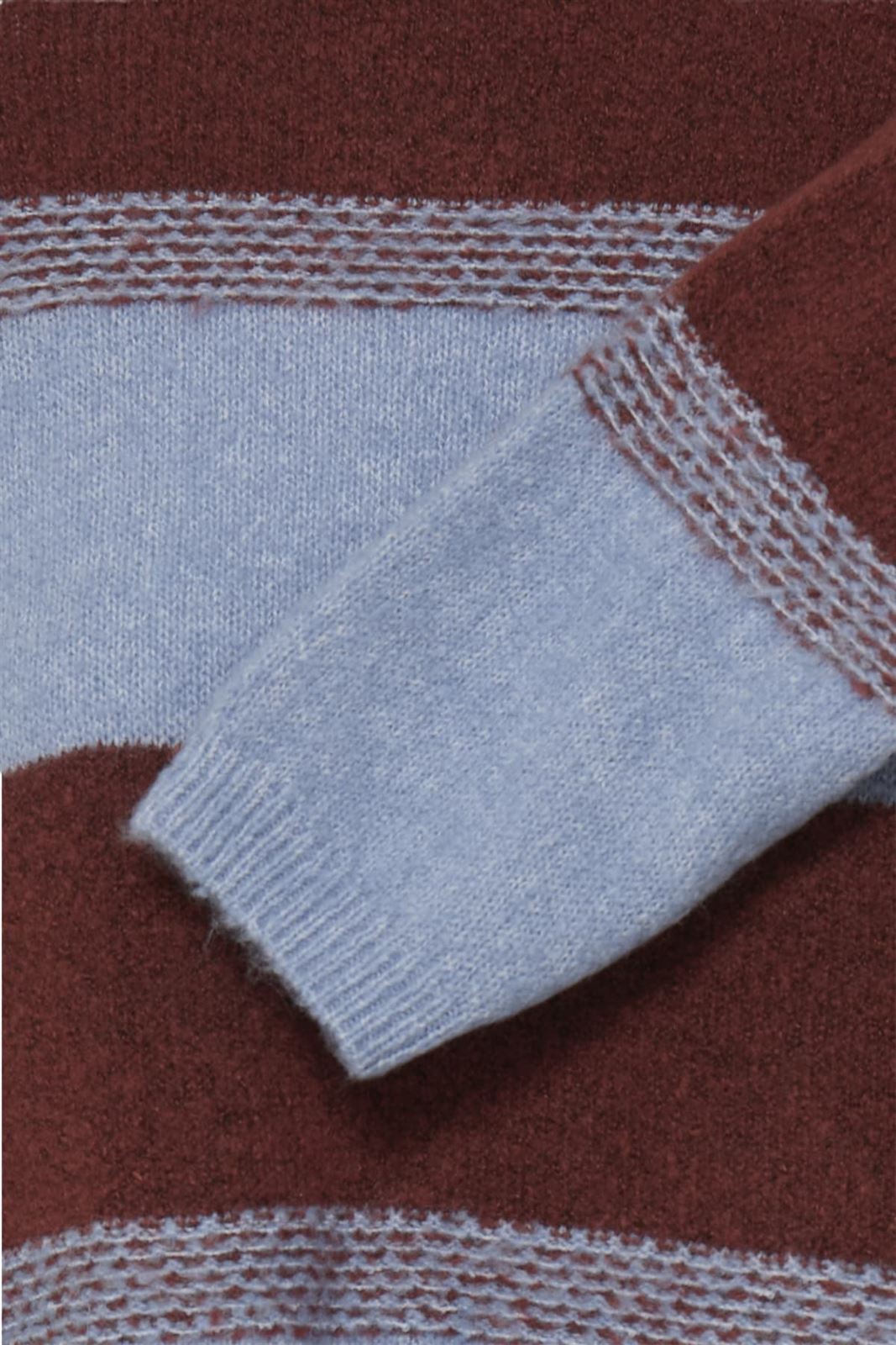 Jersey Edeen de cuello alto con rayas anchas Ichi - burdeos y azul celeste - Imagen 8