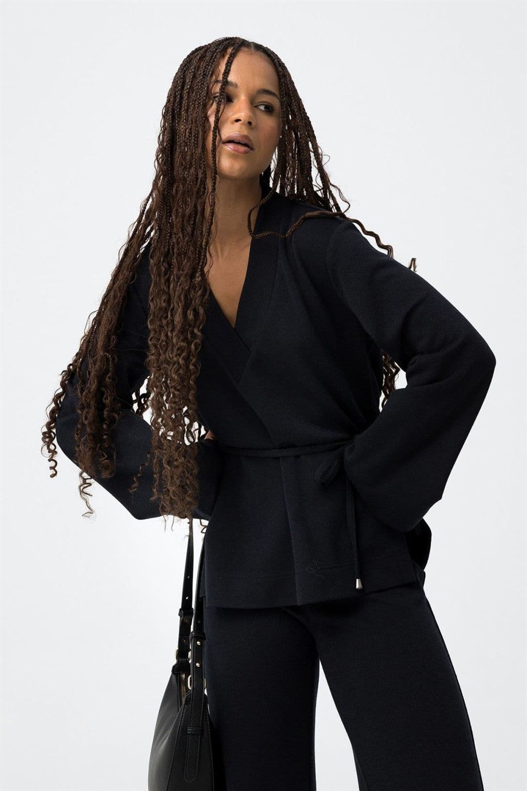 Jersey escote en v azul, Aria - Imagen 2