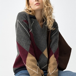 Jersey gris con rombos, Preppy - Imagen 2